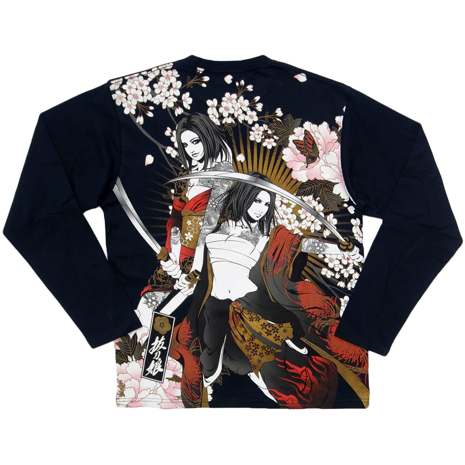 

Battou Musume Лонгслив с японским рисунком 253090, Мужская футболка, Черный, (JP, Алфавит, LL, Черный) чёрный