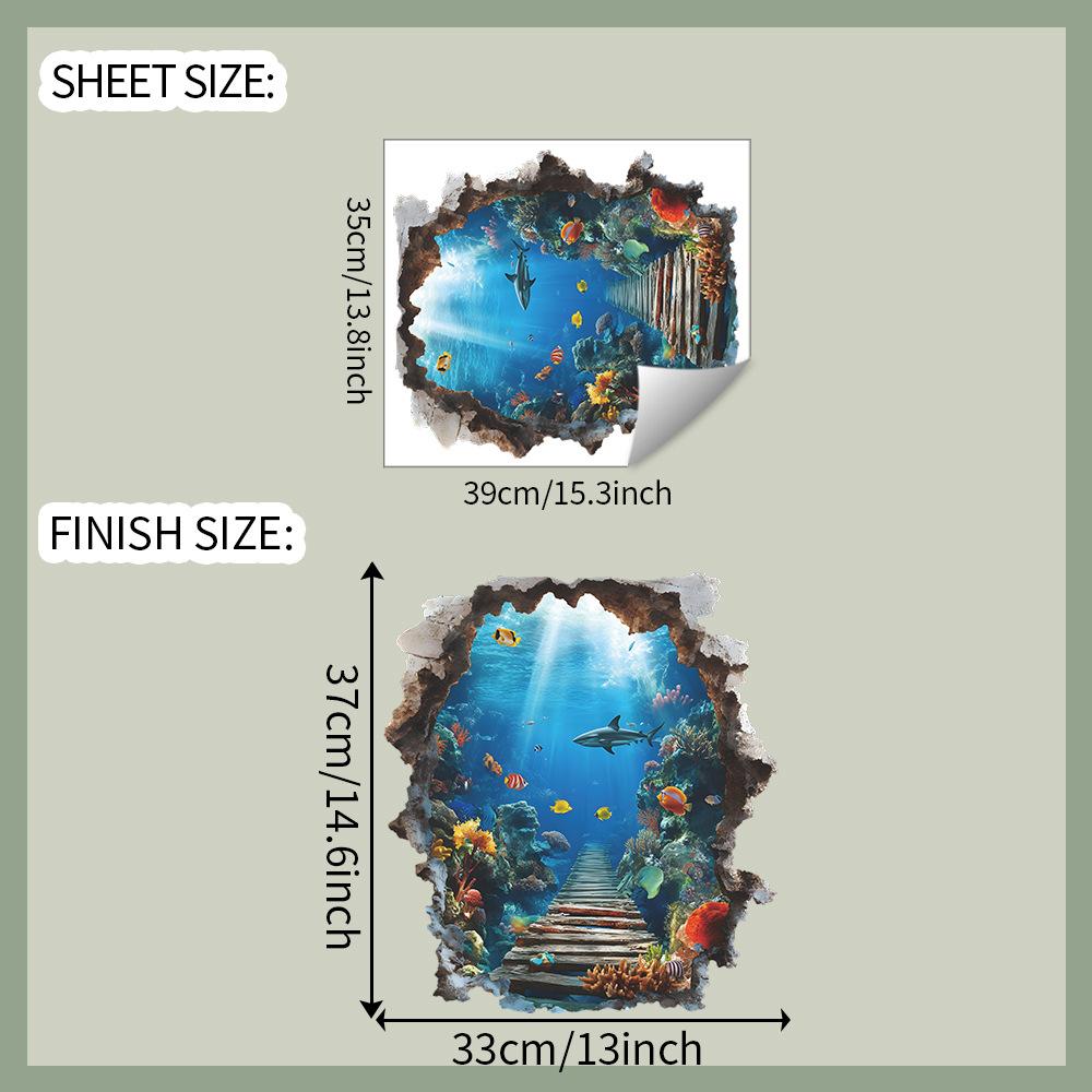 Creative and Serene Underwater World Bathroom Home Background Beautification and Decoration Wall Stickers