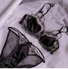 Lace Push-Up Bra Set for Small Busts - Side Support & Anti-Sagging Design
