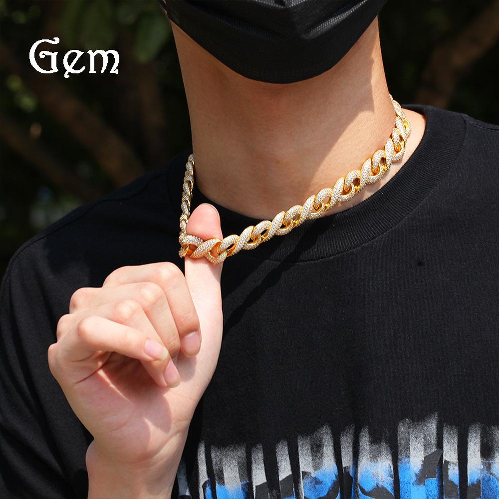 Geometric Zircon Unlimited Necklace Niche Design Sense Hip Hop Necklace Male Rap Collarbone Chain Accessories