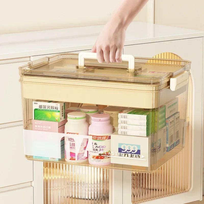 Transparent Large Capacity Medicine Box For Home Medicine Storage Multi Layer Classification Medicine Box Portable First Aid Kit