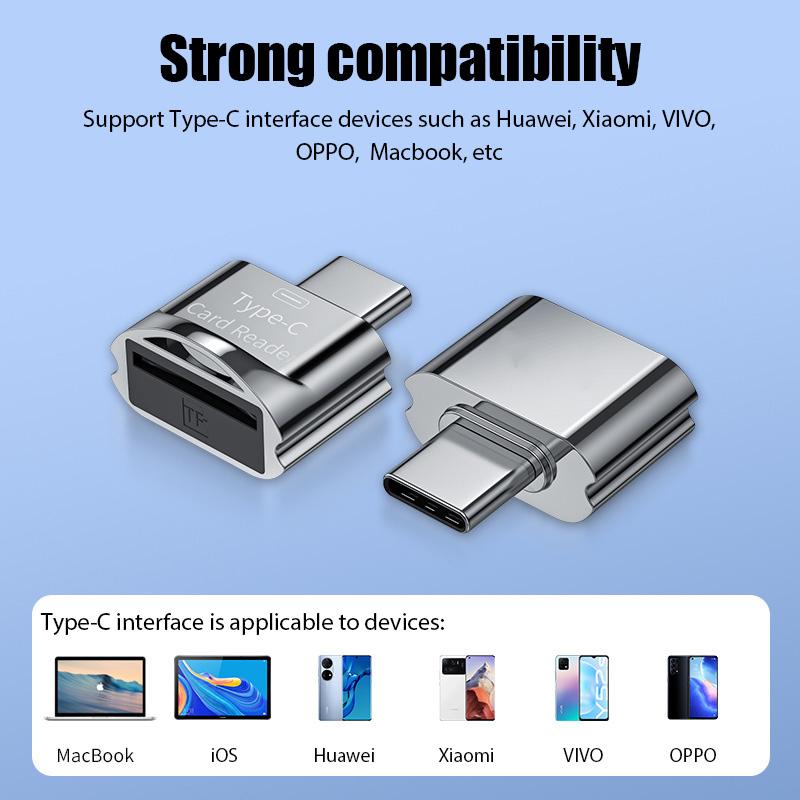 New Micro SD To Type C Card Reader OTG USB Type-C Adapter Phone External Memory TF SD Card Adapter for Laptop Samsung Xiaomi