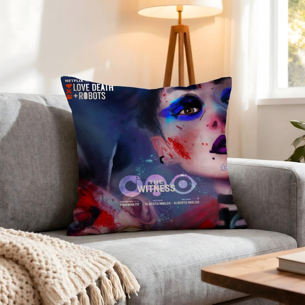 Show Love Death  Robots Cushion Cover Pcs Decorative Covers Soft Cushion Case for Sofa Couch Decor x x Pillowcases