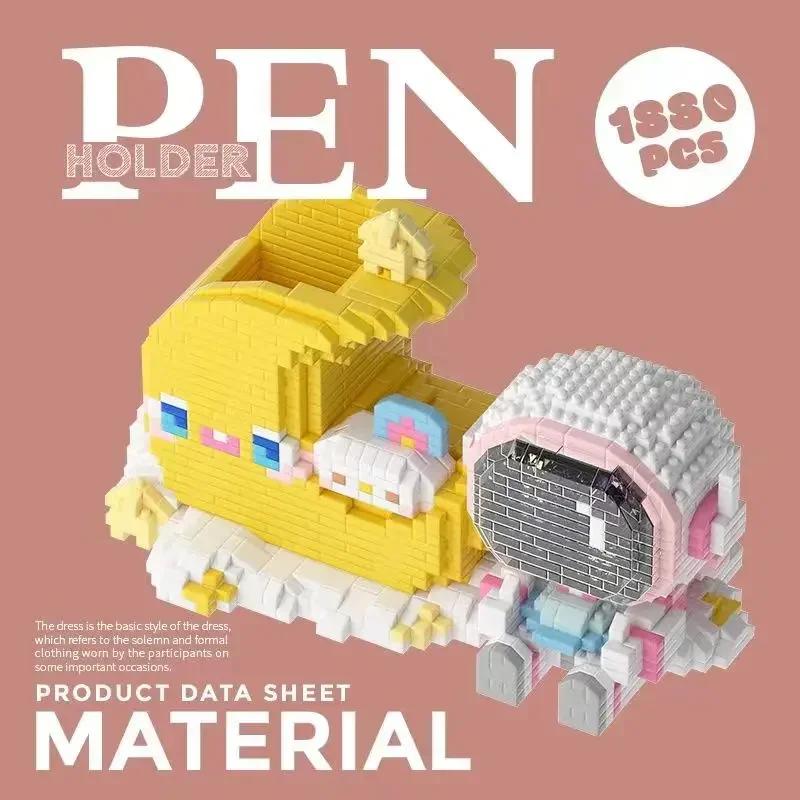 Earth Moon Astronaut Pen Holder Small Particles Assembled Building Blocks Children Toy Gift