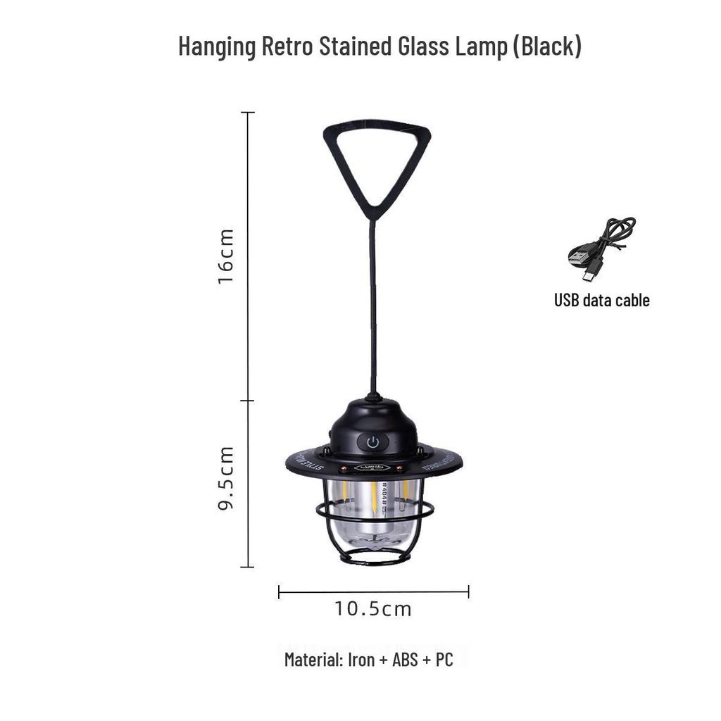 Mini Pinecone Retro Handheld Lamp - 8h Battery Life Outdoor Camping Light