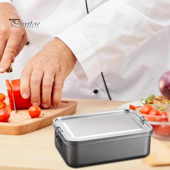 Lancheira de aço inoxidável à prova de vazamento Bento Box para crianças Adultos Recipientes de comida para sanduíches Frutas Lanches