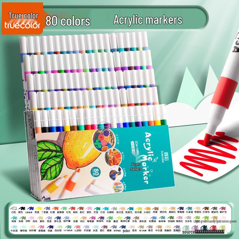 True Color Quick-Drying Waterproof Acrylic Marker for Kids - Opaque Hand-Painted Graffiti & Art Drawing Pen.