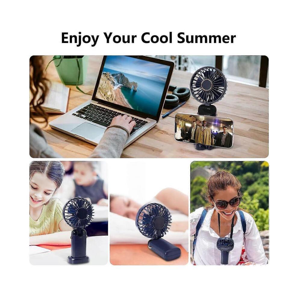 Handheld Fan, Portable Fan, USB Rechargeable Mini Fan, 5 Speed, Portable Fan Handheld with Power Display (Shenzhen Hailan)