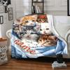 Cute Kitten Print Home Customized Your Name Blanket Soft Cozy And Lightweight Perfect For Picnics Sofa Relaxing Bedding And Also A Thoughtful Gift For