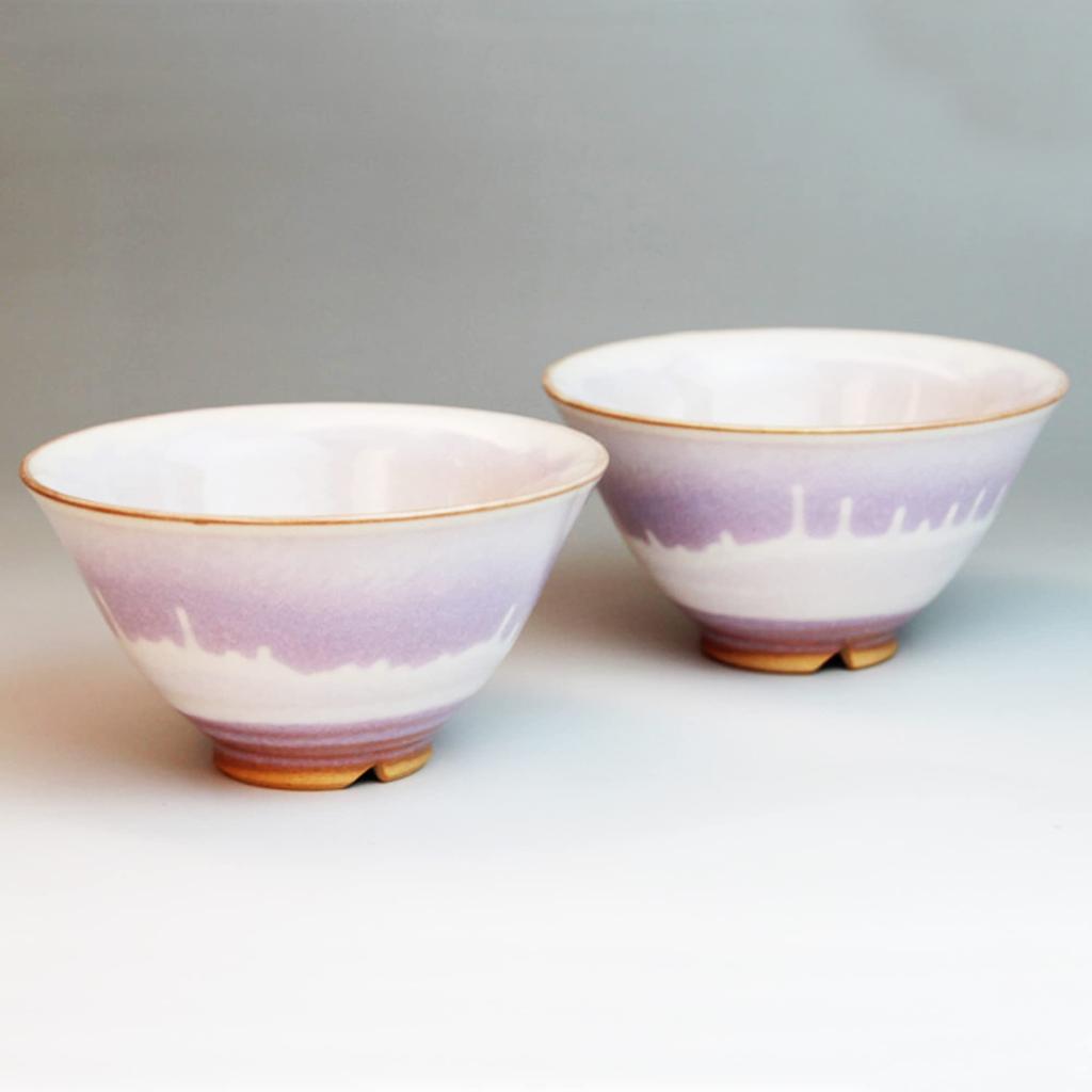 Nihon Tosai Tsubakihide Kiln Rhythm Rice Bowl Pair M54876350