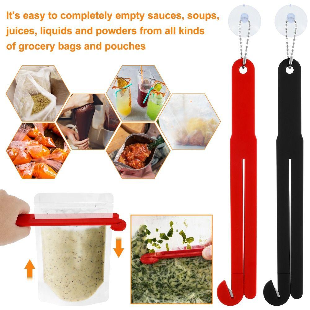 Stainless Steel Food Bag Opener Reusable Food Pouch Squeezer Portable Food Bag Cutter  Opening Tool