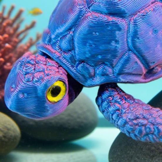 3D Printed Turtle Figurine Movable Joints Turtle Figure Articulated Sea