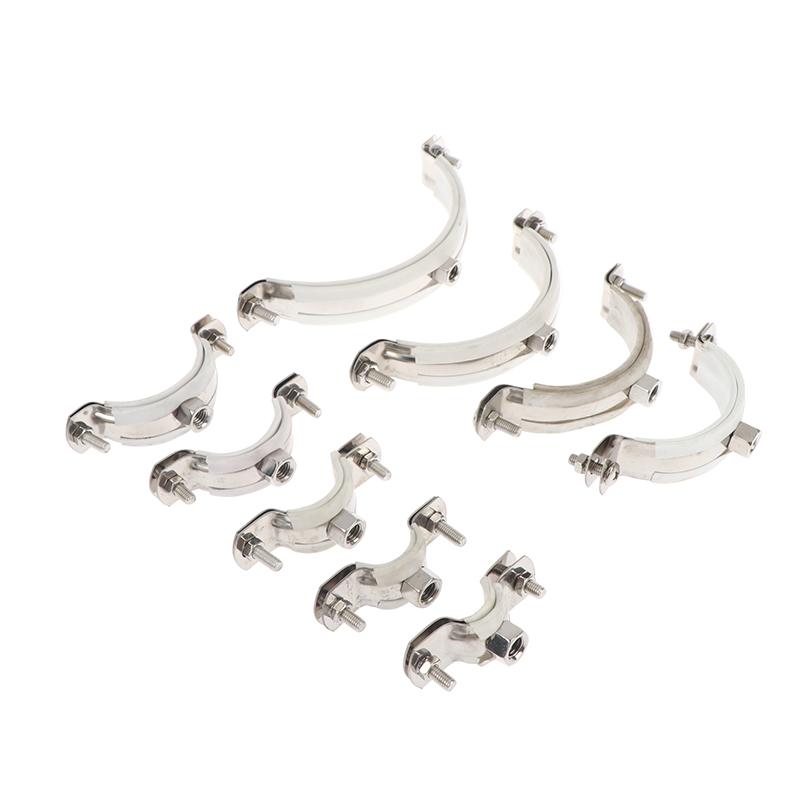 2Pcs Fastener Hardware Round Hose Clamp Pipe Fitting Nut Hoop Suspension Pipe Holder Expansion Screw
