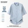 MARK FAIRWHALE Men's Loose Fit Henley Short Sleeve Shirt