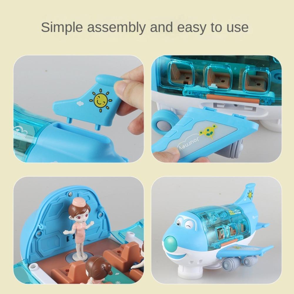 Blue/Pink LED Lights Music Airplane Toys Electric Toy Aircraft Toy Cute LED Plane Model Kids