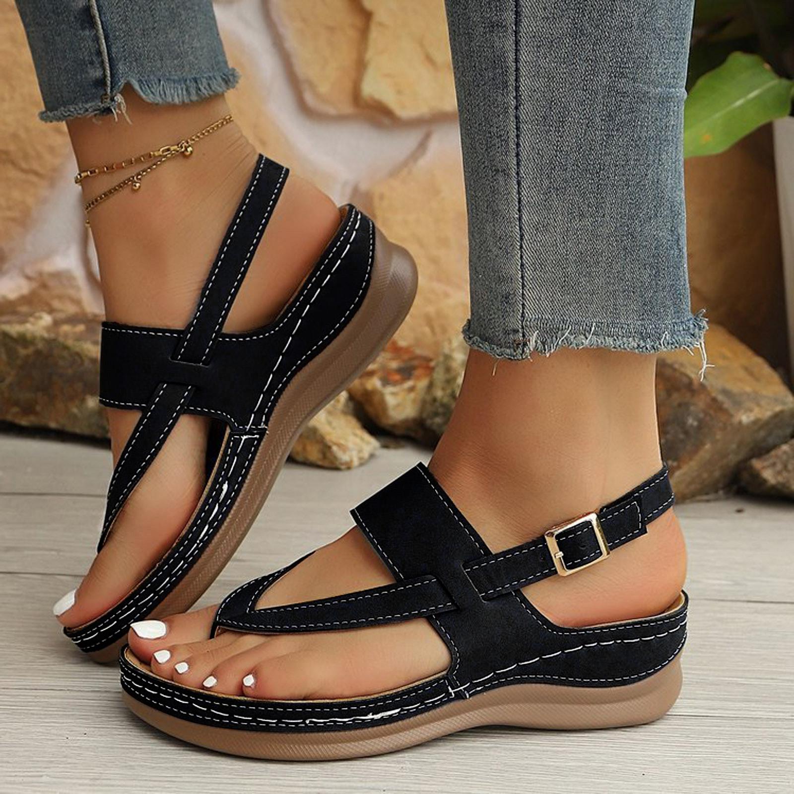 

Simple Sandals Women S Openwork Wedge Sandal Comfortable Breathable Soft Sole Summer Shoes Sandalias De Mujer Verano 2026 37 чорний