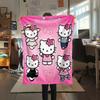 1PC Hello Kitty Cute Print Flannel Blanket, High Quality All Seasons, Home Decor, Warmth and Comfort, Perfect for Christmas Gifts