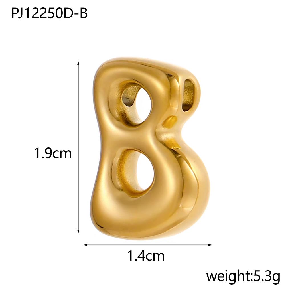 CARLIDANA Gold Plated Stainless Steel 26 Letter Charms Set Heart Bubble Initial A-Z Alphabet Letter Pendants for DIY Jewelry