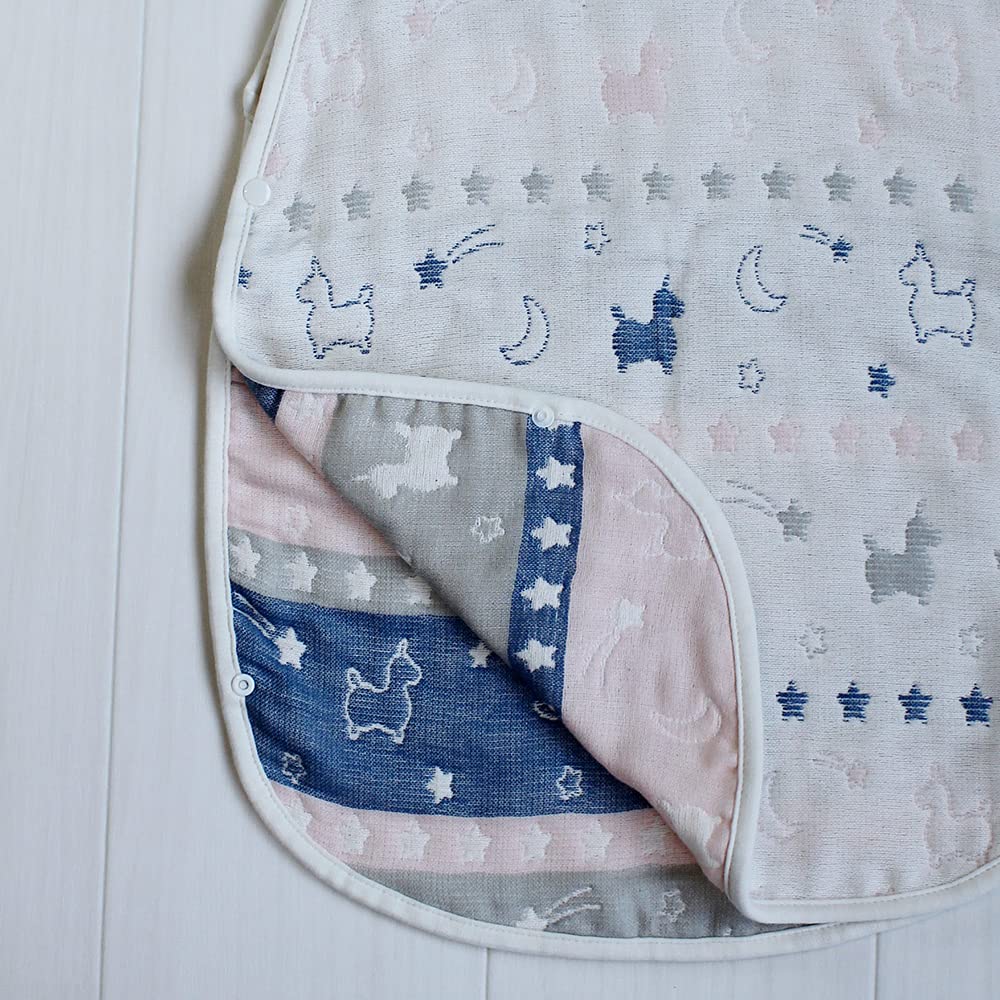 Rody nino Rody Gauze Made in Gauze Sleeper for Babies 6-Layer Sleeper, Japan, 6-Layer (Pink/Navy)