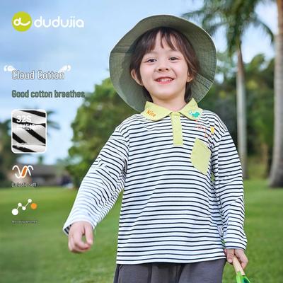 Dudu House Kinder Baumwoll-Poloshirt: 2026 Langarm-T-Shirt für Jungen & Mädchen