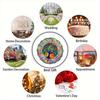 Vibrant 2D Flat Tree of Life Wind Spinner - 8-Inch Multicolor Outdoor Garden Decor, Durable Plastic Windmill for Patio, Lawn & Yard, No Electricity