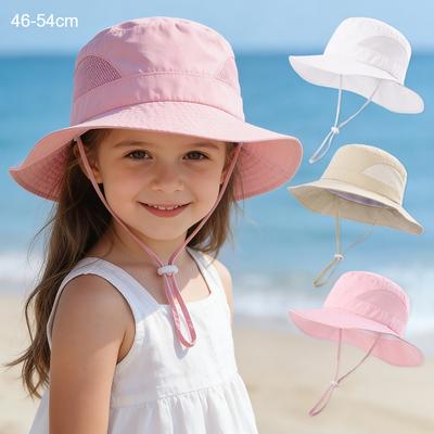 Sombrero de Sol con Protección UV para Niños 46-54cm Sombrero de Verano para Niñas Secado Rápido Malla Transpirable Gorra de Playa para Niños Sombrero de Pesca para Exteriores