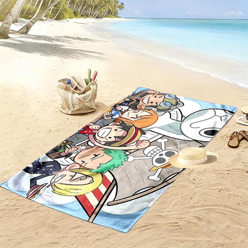 One Piece2 Print Beach Towel, Large Soft Quick Dry Towel for Beach Camping Swimming