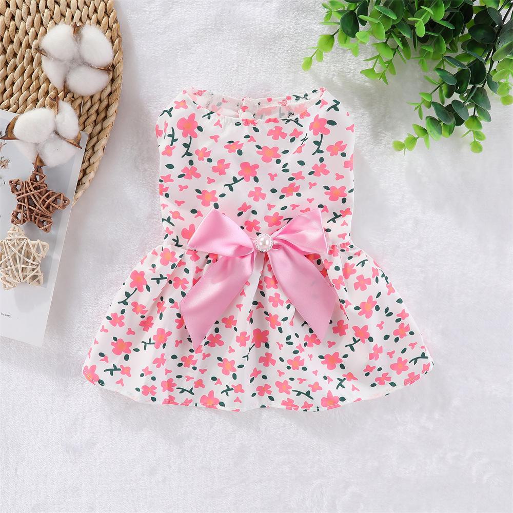 Spring/Summer Pet Clothes: Cute Cartoon Skirt for Dogs & Cats (Teddy, Pomeranian, Bichon)