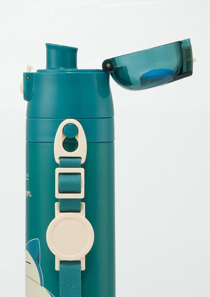 Skater Kids' Water Bottle, 470ml, Direct Drink, Pokemon Snorlax Design, 24cm, for Boys and Girls, Insulated, Stainless Steel, Lightweight, Sports Bott
