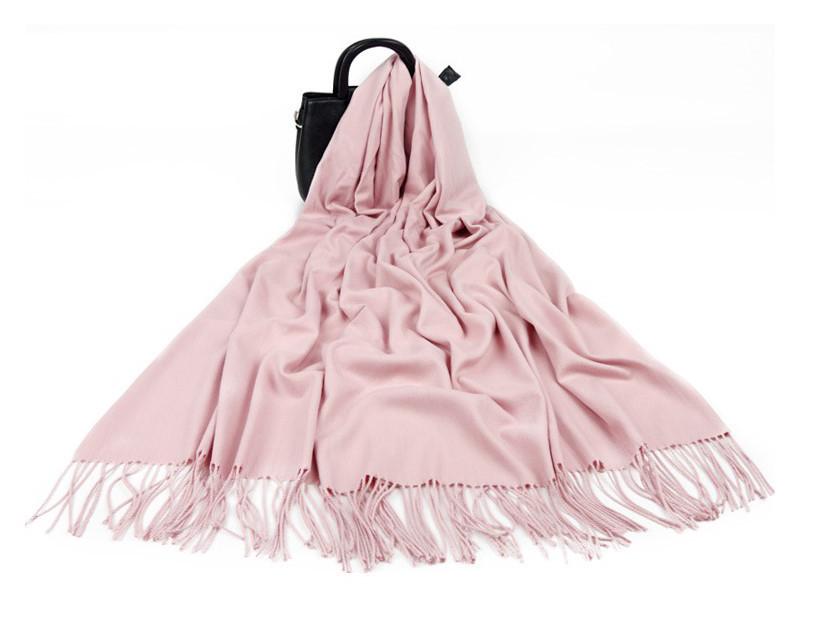 White Cashmere Scarf: Thickened, Solid Color, Versatile for Women & Men, Perfect for Autumn & Winter