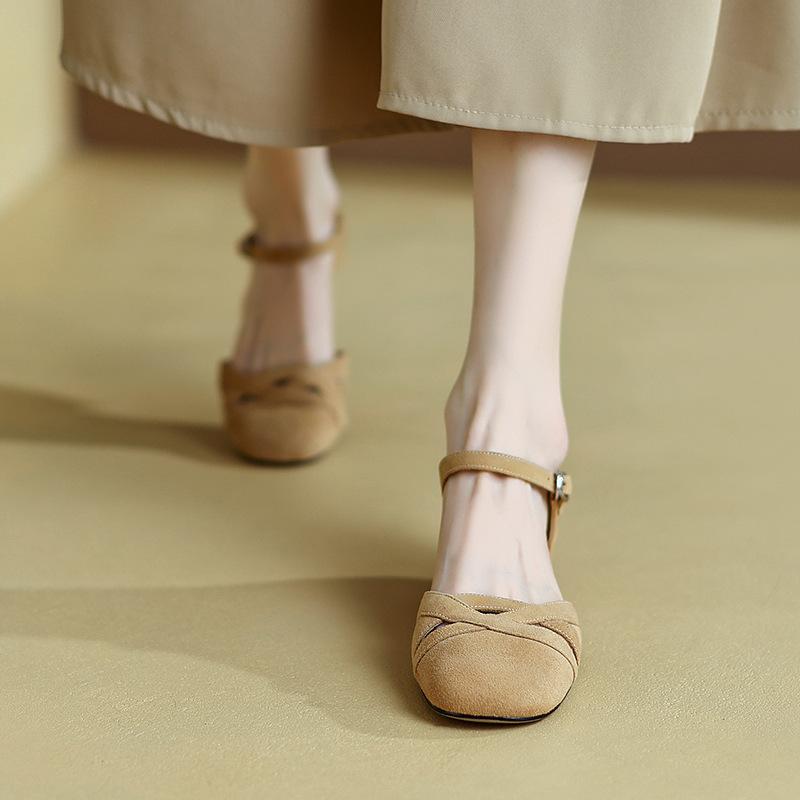 Fashion Womens Shoes 2025 Summer Round Toe Breathable Female Med Clear Heels Luxury Comfort Girls Beige Medium Sandal