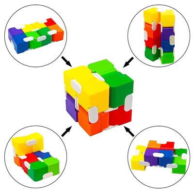 Color Puzzle Cube Durable Exquisite Decompression Toy Infinity Magic Cube for Adults Kids Fidget Antistress Anxiety Desk Toys