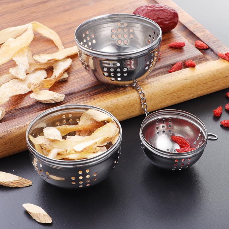 Stainless Steel Tea Infuser Tea Leak Mesh Strainer Hot Pot Spices Seasoning Ball Teapot Filter with Chain Kitchen Accessories