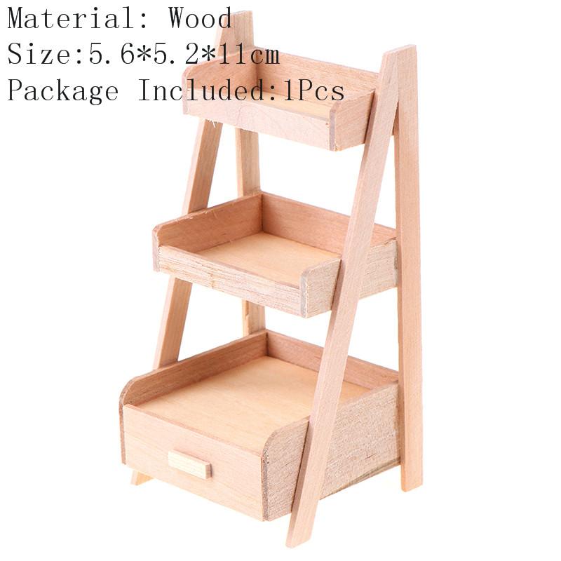 1/12 Dollhouse Miniature Rack Iron Shelf Flower Stand Decoration Accessories Handmade Playthings Present Children-Friendly