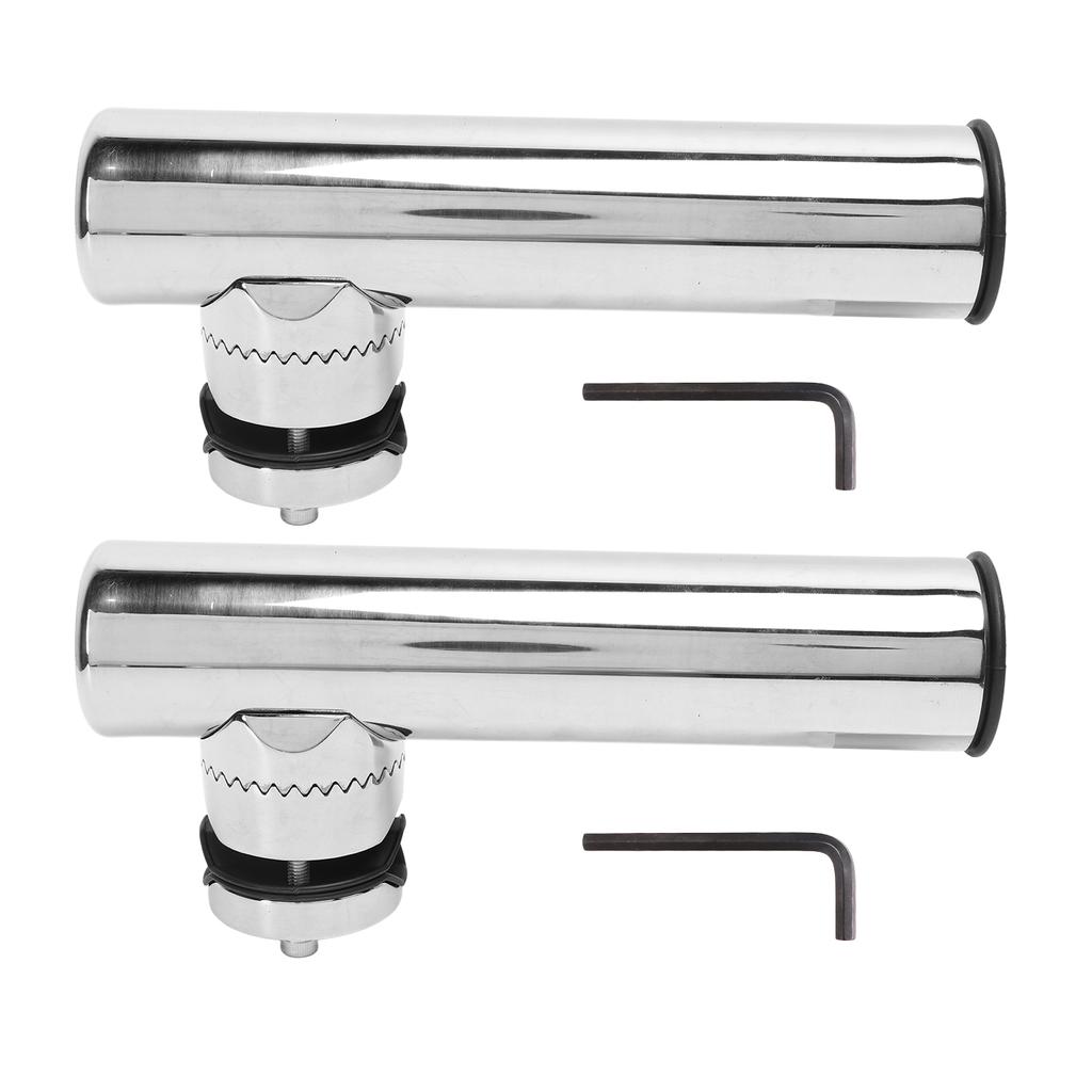 Fishing Rod Holder 316 Stainless Steel 360 degrees  Rotation Adjustable Fishing Pole Clamp for 1in to 1‑1 4in Rail