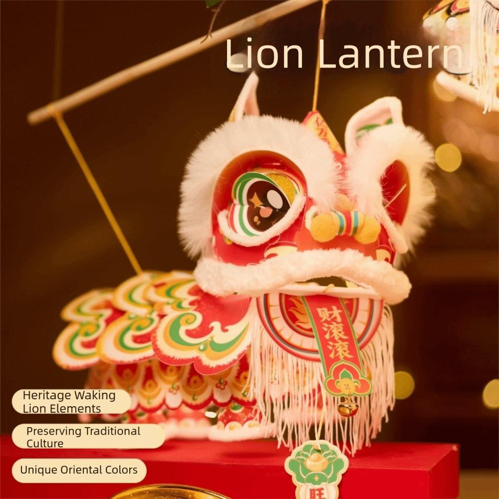 Wodoodporny Noworoczny Lampion Lwa Tanecznego Zestaw Materiałów DIY Ręcznie Robiony Lampion Chiński Nowy Rok