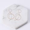 1 Pair Ladies Creative Hoop Earrings Musical Note Shape Simple Exquisite Exaggerated Lines Anti-fall Drop Earrings for Going Out
