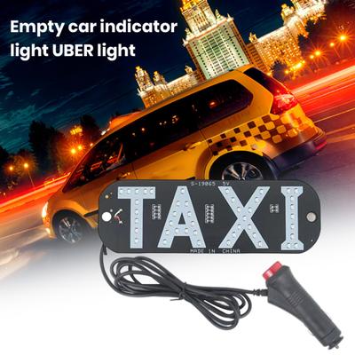 LED Indicator Light Waterproof Taxi Sign Lamp with USB Power Car Windshield Light Stickers for Ride-Hailing Cars Grab Taxi