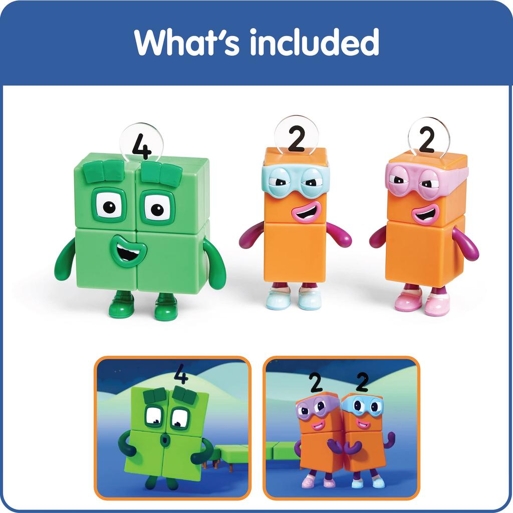 Numberblocks Four and The Terrible Twos Numberblocks Character Figures 95355 Authentic 3-Pack