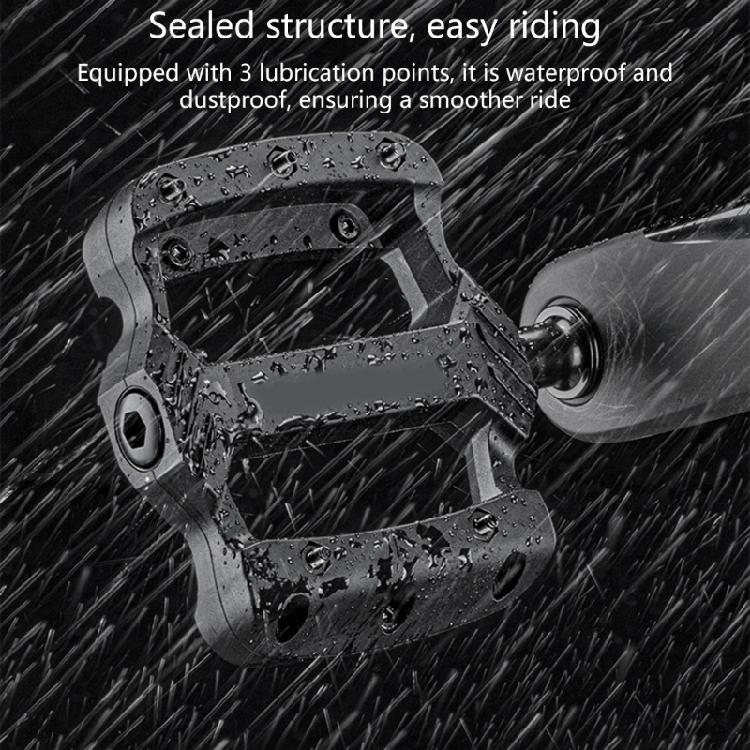 Light Weight Nylon Mountain Bicycles Pedals 3 Bearings Wide Flat Cycling Pedals Nonslip Road Bicycles Pedals Enduring