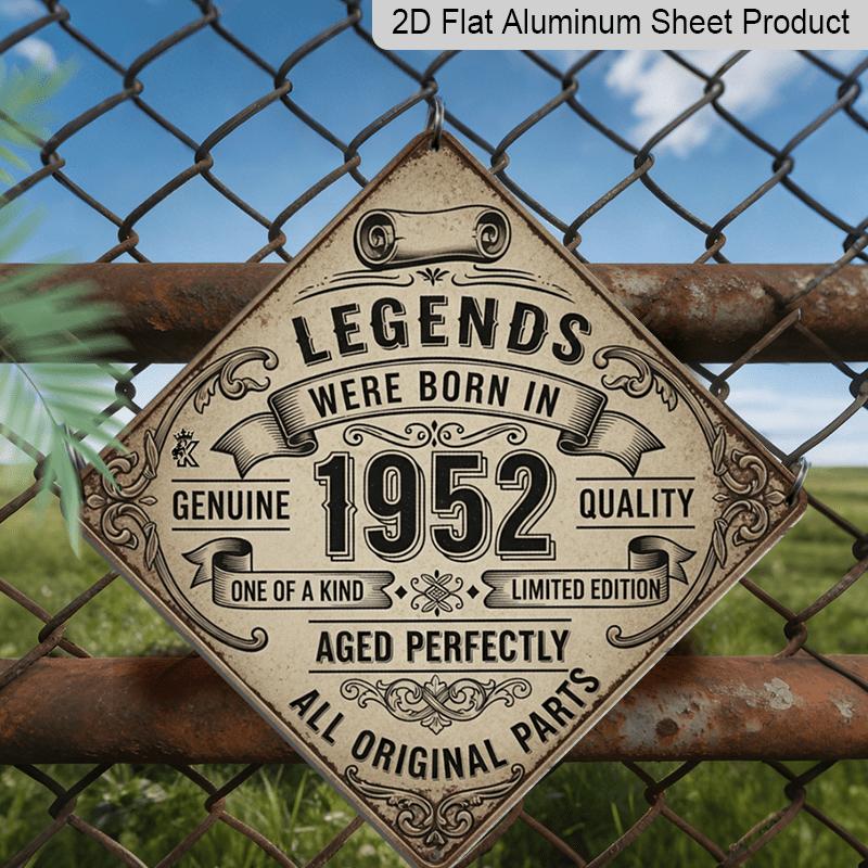 2D Flat 1pc, Aluminium Decorative Plaque and Ornament, Legend Born in 1952, Retro Home Decor, Vintage Wall Art, Industrial Style Sign, Birthday Gift