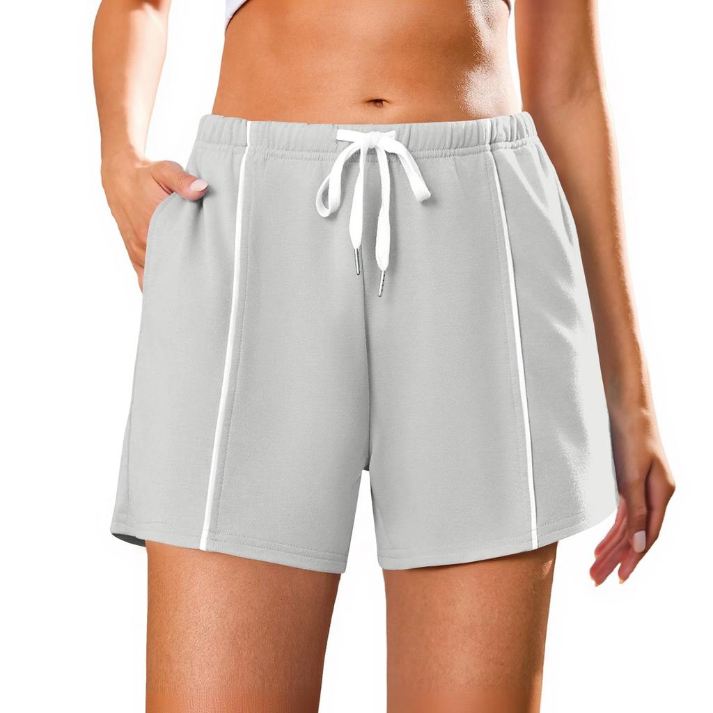 Damen Sommer Casual Sport Hohe Taille Kordelzug Shorts