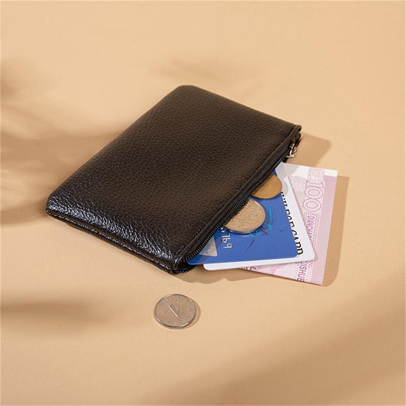 Litchi Pattern Coin Purse Women Pu Leather Zipper Wallet Card Holder Storage Bag