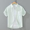 Foreign Trade Surplus Summer Vertical Striped Business Casual Short-Sleeve Men's Shirt, High-End Pure Cotton Half-Sleeve Commuter Shirt