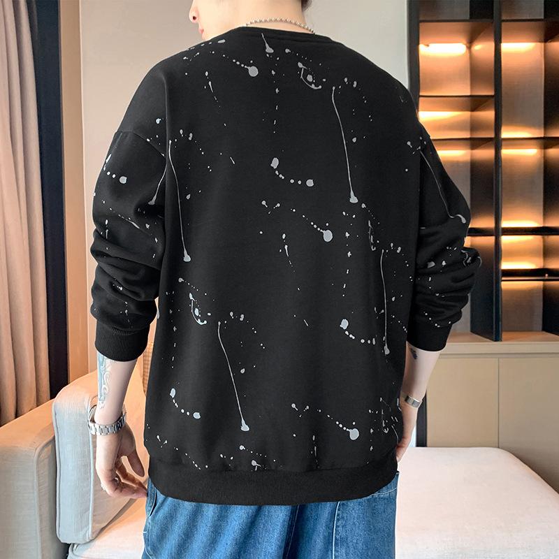 Round Neck Sweatshirt Autumn Men's Bottoming Top New Fashion Loose Long-sleeved T-shirt Outer Wear Autumn New Style