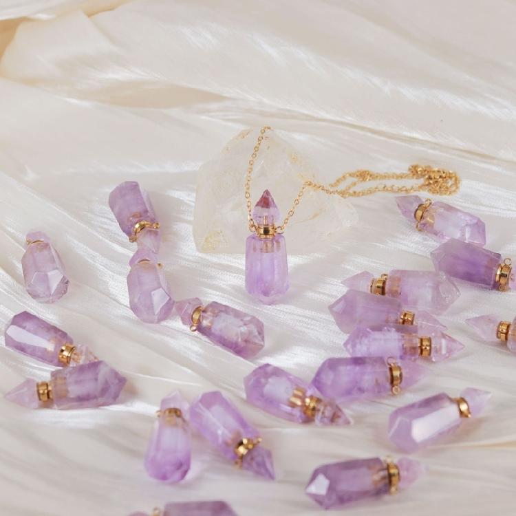 Einzigartiger Kristall Parfümflakon Halskettenanhänger Verstellbare Länge Schlüsselbeinkette Edelstahl Kabelkette Damen Choker