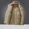 Men's Mid-Length Winter Coat, Fleece-Lined and Extra Thick for Middle-Aged and Elderly