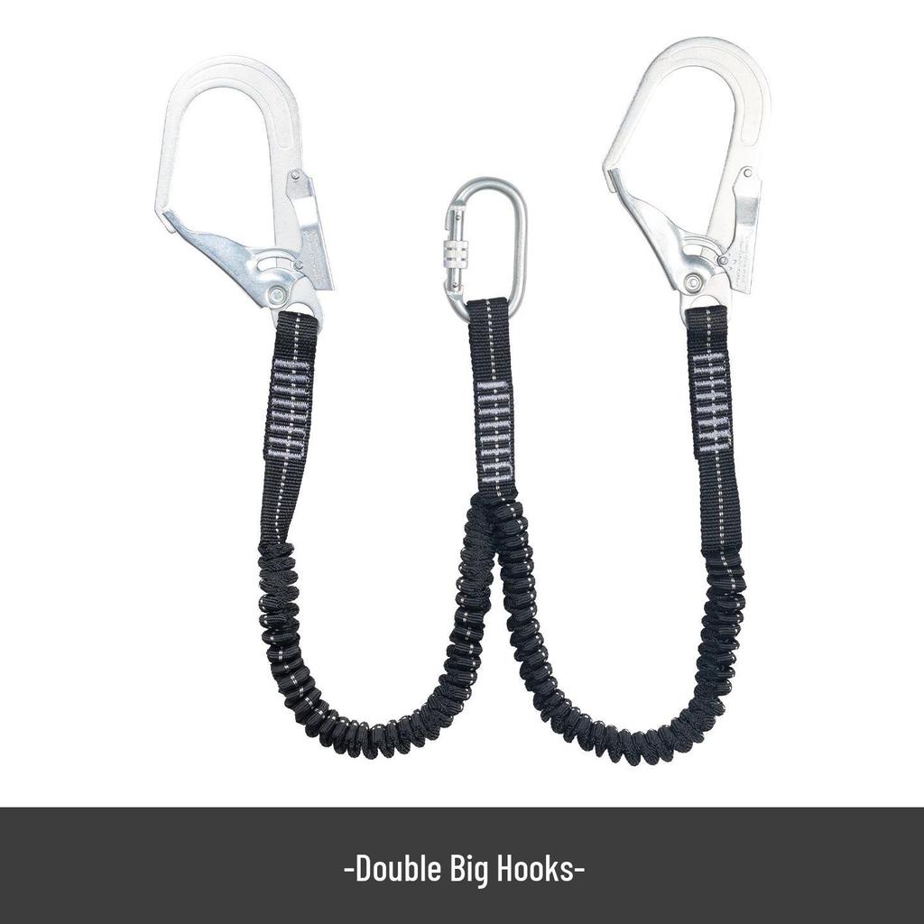 High-Altitude Safety Belt with Single/Double Hook Elastic Rope for Fall Protection