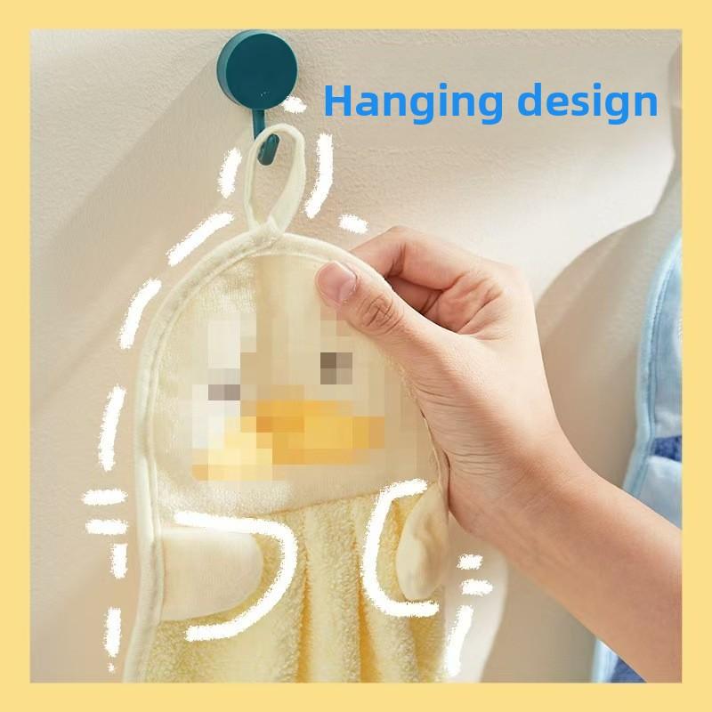 

Cute Kids Cartoon Absorbent Kitchen Hangable Penguin Hand Towel Ruddy Duck