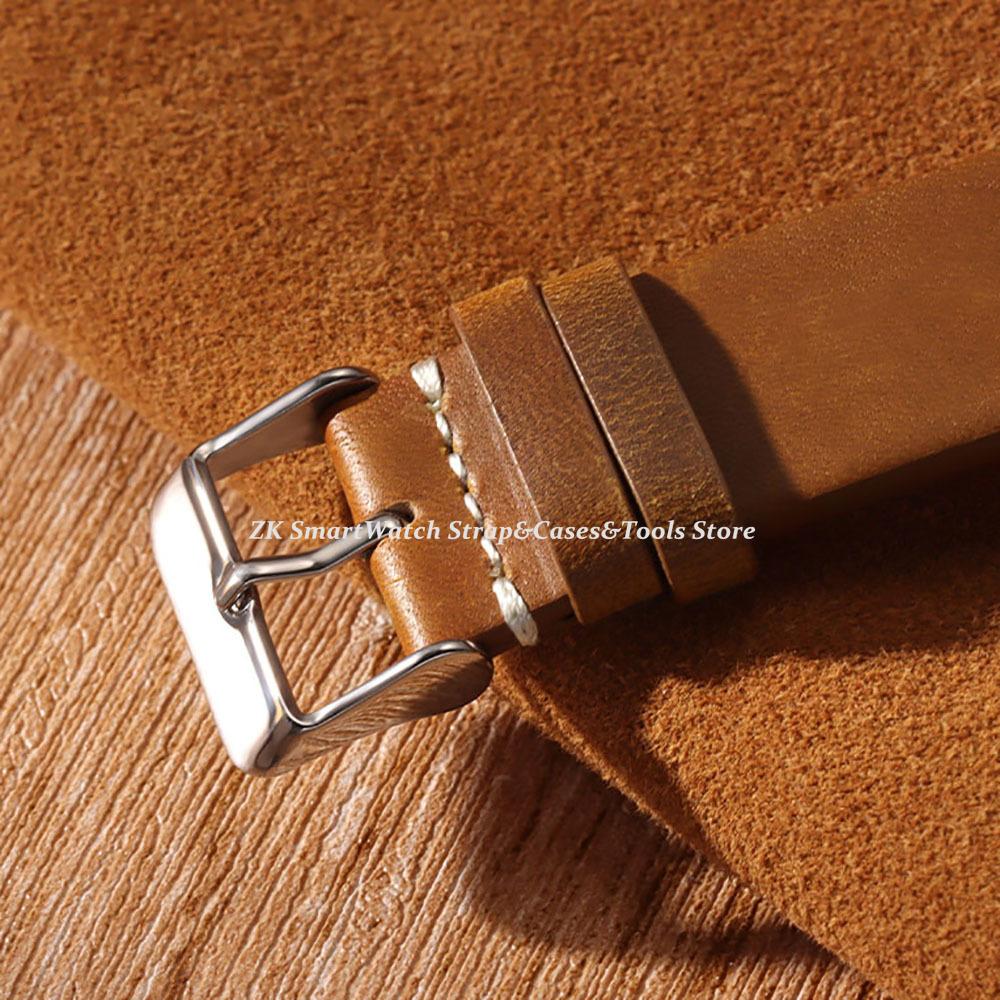 Quality Handmade Retro Oil Wax Genuine Leather Calfskin Strap 18mm 19mm 20mm 21mm 22mm 24mm Quick Release Band Watch Accessories